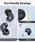 Noise Cancelling Silicone Ear Plugs for Sleep and Snoring Reduction, Soft Reusable Ear Plugs, antibacterial and eco-friendly design.