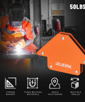 Welder using Heavy Duty Welding Magnets Set With 50 Pounds Holding Power for Pro Grade Welding Jobs Multi Angle Arrow Clamps