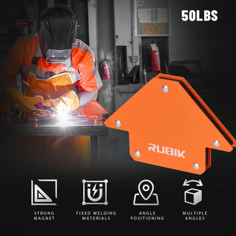 Welder using Heavy Duty Welding Magnets Set With 50 Pounds Holding Power for Pro Grade Welding Jobs Multi Angle Arrow Clamps