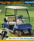 Top Tier Golf Cart Steering Wheel Adapter Compatible With Club Car Ds featuring five or six hole direct bolt on mount in matte black.