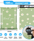 Thank You Poly Mailer 10x13 Inch 100 Pack Waterproof Tear Resistant Shipping Bags For Clothing With Self Seal Cute Chrysanthemum Printed Dope Packaging For Small Business And Ecommerce