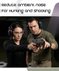 Two people at a shooting range wearing 12 Pack Adults And Kids Ear Protection Earmuffs With 27 Db Noise Reduction for gun range use