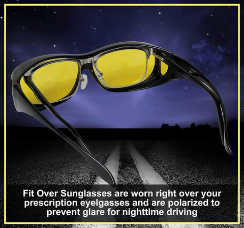 Upgrade Your Night Shift With These Slick Yellow Tint Night Driving Glasses Loaded With Anti Glare Polarized Lenses For Ride Safe Night Drives And Dope Crystal Clarity For Men And Women Cruising City Streets