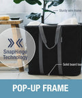 Collapsible Laundry Caddy 2 Pack 64L Cream Charcoal Foldable Laundry Basket Organizer with sturdy wire frame and SnapHinge