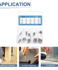 Ultimate Mini Screw Kit With 1000 Carbon Steel Nickel Plated Self Tapping Screws And Elbow Tweezers in packaging with application icons