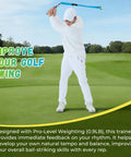 Golfer using Golf Swing Trainer Rope With Molded Grip For Beginners Hand Position Corrector And Tempo Rhythm Coach For Indoor Practice