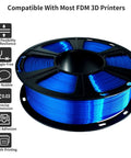 Silk Royal Blue PLA Filament 1Kg Spool 1.75mm For 3D Printing With High Detail Glossy Silk Finish Tolerance 0.03mm