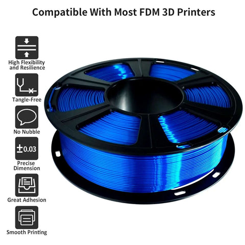 Silk Royal Blue PLA Filament 1Kg Spool 1.75mm For 3D Printing With High Detail Glossy Silk Finish Tolerance 0.03mm