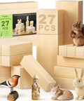 Basswood Carving Blocks Set for Beginners and Adults, 27 Piece Whittling Wood Kit With Mixed Sizes 1x1x4, 2x2x2, 2x2x4 Plus Pattern Sticker