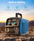 135A MIG Welder 110V 3 In 1 Gasless Flux Core Lift TIG Stick Welding Machine Portable Inverter with Large Digital Display