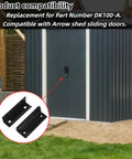 DK100 A Shed Door Full Kit Door Tune Up Kit with black handles on a metal sliding shed door