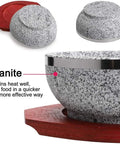 Stone Casserole Bowl With Wood Base For Bibimbap And Korean Stews, Heat Retaining Earthenware Pot, ceramic cookware, detail view