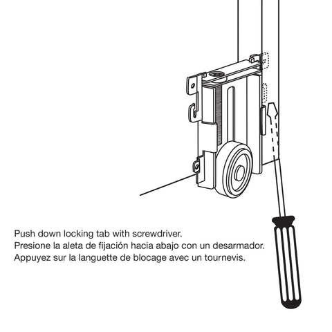 Installation diagram of Mirror Door Roller Assembly With Nylon Flat Wheel And Snap In Bracket Clips for steel-framed doors