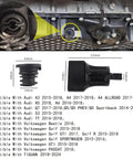 11 Pack Oil Drain Plug With Removal Tool No Leak Replacement For VW And Audi 1.8L 2.0L TSI with dimensions and compatibility list