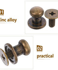 Zinc alloy screw and knob from 50 Piece Vintage Zinc Alloy Drawer Knobs Straight Up Durable Mini Cabinet Hardware Pulls For Boxes And Dressers Smooth Antique Bronze Finish Hassle Free Install.
