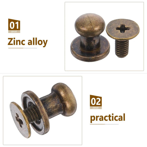 Zinc alloy screw and knob from 50 Piece Vintage Zinc Alloy Drawer Knobs Straight Up Durable Mini Cabinet Hardware Pulls For Boxes And Dressers Smooth Antique Bronze Finish Hassle Free Install.