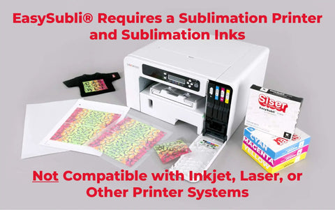 Printer setup with EasySubli Printable Sublimation Heat Transfer Vinyl Kit With 10 Sheets Of EasySubli Vinyl And 10 Sheets Of EasySubli Mask.