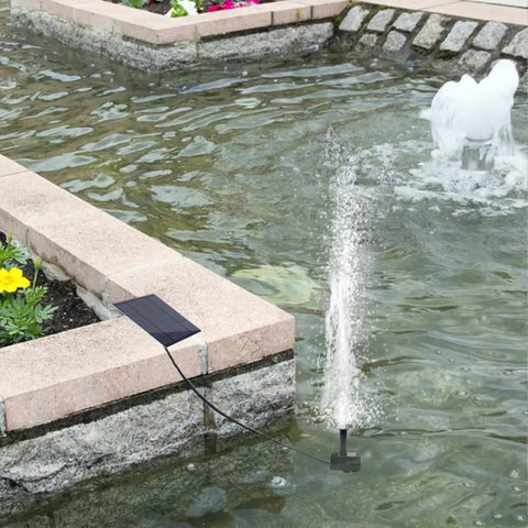 Separate Solar Panel Fountain Kit With 1.8W Upgraded Pump, 3M Cable, And 4 Nozzles For Bird Bath Or Garden Ponds in action
