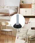 Hella Durable Threaded Furniture Feet Four Pack Adjustable Leveling Legs 5/16 To 18 Threads Galvanized Steel Anti Rust Base close-up on chair
