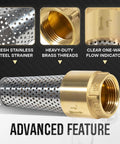 1 Inch Brass Foot Valve No Lead Heavy Duty Workhorse Backflow Preventer With Female Connection, mesh strainer, brass threads, flow indicator