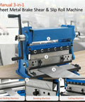 All In One Sheet Metal Brake Shear And Slip Roll Machine 3 In 1 Bender Cutter Roller For Steel Plate 1mm 20 Gauge Capacity