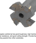 Close-up of tungsten carbide tip on T Slot End Mill Cutter 16mm Diameter, 3mm Cutting Depth, 10mm Shank, 4 Flute for stainless steel