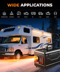 Portable Diesel Parking Heater 12V And 24V Dual Voltage 8Kw Heavy Duty Toolbox Design near RV in snowy landscape.