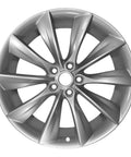 Brand New 21 Inch Replacement Wheel For Tesla Model S Silver Finish OEM style rim with sleek design and polished surface.