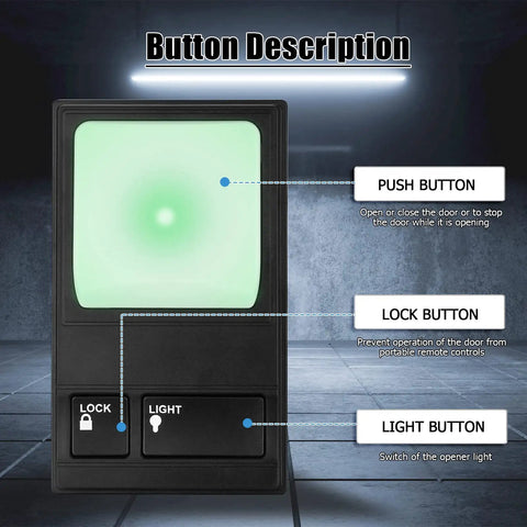 Easy Install Garage Door Wall Button Upgrade Kit With Multi Function Control Panel For Universal Openers No Fuss Push Switch Replacement For LiftMaster Style Units Durable Build And Quick Home Improvement Upgrade For Safer Smarter Door Control