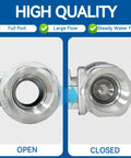3/4 in full-port 304 stainless steel ball valve with locking device, two-view open and closed