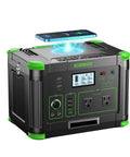 Power On The Go Portable Solar Generator With 519.48Wh Lithium Battery And Pure Sine Wave AC Outlets for electronic devices