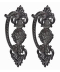 Solid Cast Iron Gate Handles Set 2 Pack Heavy Duty 8.7 Inch Long Barn Door Pulls For Fence Gate Garage Closet Cabinet And Sliding Doors Rustic Farmhouse Decor
