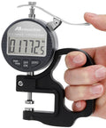 Hand holding Pro Grade Digital Thickness Gauge 0-12.7mm 0.5 Inch with LCD Display, Ultra Precise 0.001mm 0.00005 Inch.