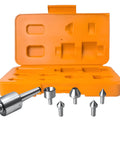 Mt3 Medium Duty Live Center Set 3MT Morse Taper Revolving Center with high carbon steel tips, 7 pieces lathe kit with orange case