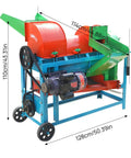 Pro Grade 220V Multi Function Thresher For Sorghum And Grains Easy To Use Inlet Extended Body For Thorough Seed Separation Fast Cereal Seed Threshing Compatible With Corn Millet Wheat Sorghum 4KW 60Hz shown in multi-color with dimensions