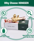 HONGSEN brass refrigeration ball valve (3/8 in ODF) with copper tube fittings for HVAC systems