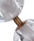 Slick Satin Brass Pendant Light With Clear Acrylic Globe Integrated Dimmable Led Bulbs 12 Inch Surface Mount detail showing connection point.