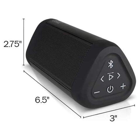 Angle 3 Ultra 2 Pack Portable Bluetooth Speakers With Dope Stereo Sound 14W Total Output 100 Ft Wireless Range IPX7 Waterproof, dimensions shown