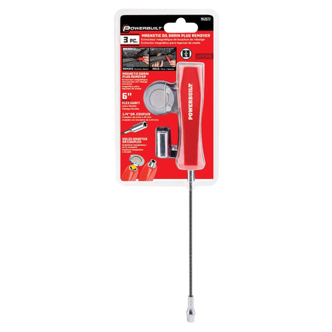 Magnetic Oil Drain Plug Remover Tool With Flexible Shaft For Easy Reach And Quick Clean Removal Hex Bit Magnet Adapter Holds And Removes Plugs No Spills Red 942072