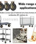 Beefy 8 Inch Swivel Casters With Top Plate And Brake Set of 4 on various carts and equipment, wide application view.