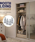4 Piece Panel Wardrobe Door Rollers 7/8 Inch Replacement Hardware For Older Style Sliding Closet Doors in a modern wardrobe.
