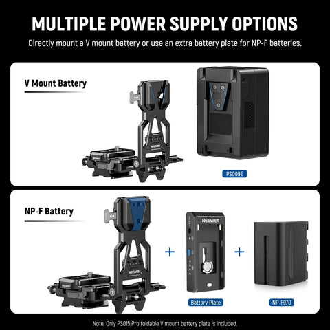 Foldable V Mount Battery Plate With Arca Type Quick Release Baseplate For DSLR Video Rig Lightweight Setup options
