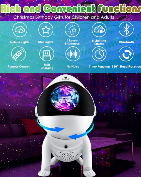 Get Ready For Epic Nights With This White Galaxy Projector Star Night Light Perfect For Bedroom Decor Kids Room Or Living Space