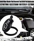 Replacement Windshield Washer Fluid Reservoir Cap For GM Cars And Trucks Fits Camaro Silverado Malibu Cruze Sonic Canyon Sierra 1500 Yukon And More OEM Numbers 13227300 12767700 12788573 19172571 shown in engine bay