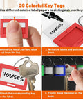 Wall Mounted Key Lock Box Holds Twenty Keys, Heavy Duty Metal Safe With Key Lock, Anti Theft Security, Color Coded Tags For Easy Labeling