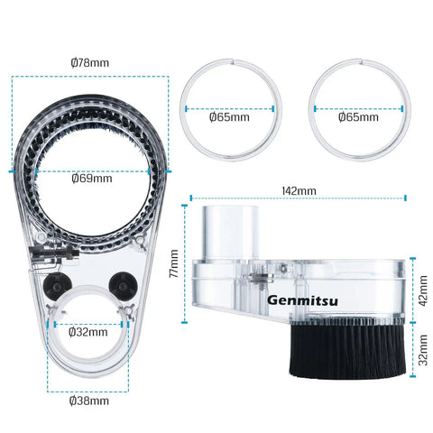 65mm And 69mm CNC Dust Shoe Universal Fit For Most 65mm And 69mm CNC Spindles And Compact Routers With 38mm Hose Adapter