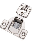 Nickel Plated Soft Close Cabinet Hinges Half Inch Overlay 25 Pack With Mounting Screws Adjustable 3 Way Mounting For Precise Alignment