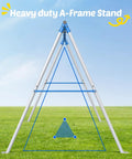 Backyard Heavy Duty A Frame Swing Set with 440 lb capacity, showing the metallic A-frame structure on grass