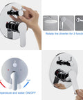 Bathtub Shower Faucet Set With Valve And Tub Spout 10 Inch Rain Shower Head And Handheld System Wall Mount Chrome Finish controls