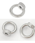 10 Pack Badass M6 Stainless Steel Lifting Eye Nuts showcasing durable ring shape fasteners for rigging and industrial use.